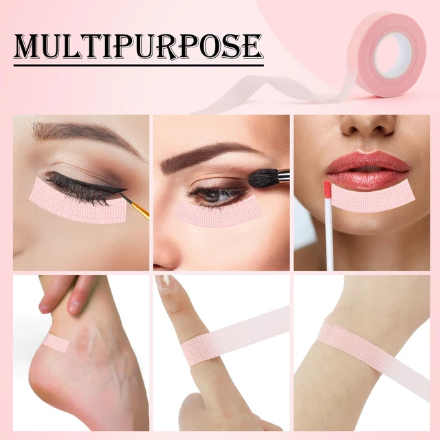 Alt view image 6 of 7 - Lash Tape for Eyelash Extensions,Tape, Tech Supplies, Pink | 12 Rolls, 9 m/roll, Breathable & Skin-friendly, Thin Micropore Fabric, Good Adhesive, Easy to Tear and Remove, for Lash Tech
