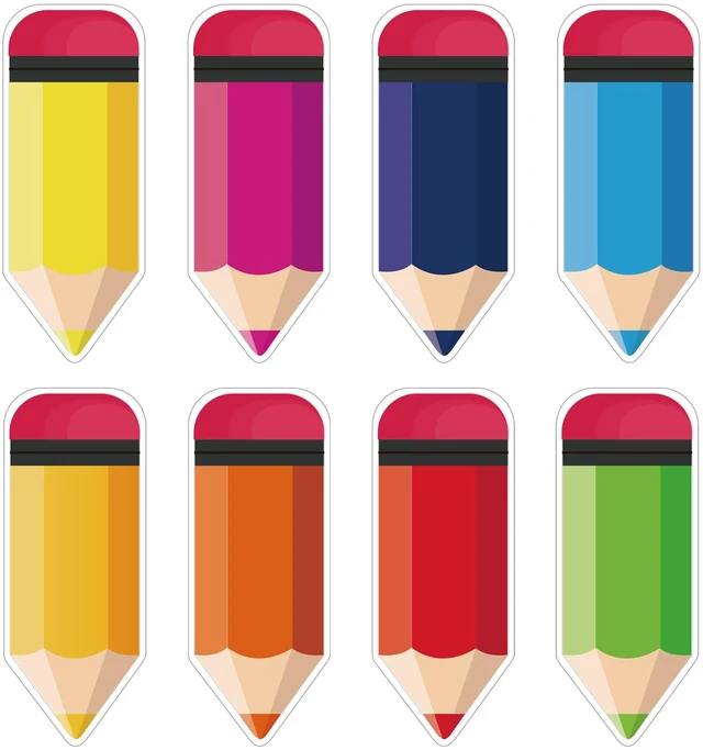 Main image of 72 PCS Pencil Cutouts for Bulletin Board, Colorful Classroom Decorations | Back to School Pencil Name Tags for Classroom, Locker and Desk Labels, Teacher Supplies and Student Decor