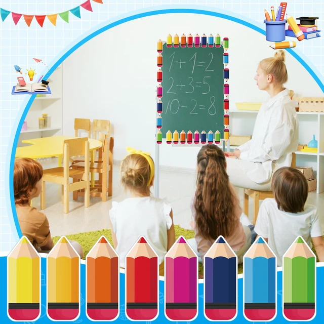 Alt view image 4 of 7 - 72 PCS Pencil Cutouts for Bulletin Board, Colorful Classroom Decorations | Back to School Pencil Name Tags for Classroom, Locker and Desk Labels, Teacher Supplies and Student Decor