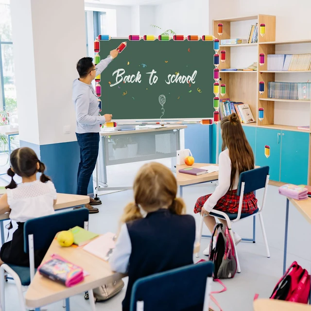 Alt view image 7 of 7 - 72 PCS Pencil Cutouts for Bulletin Board, Colorful Classroom Decorations | Back to School Pencil Name Tags for Classroom, Locker and Desk Labels, Teacher Supplies and Student Decor