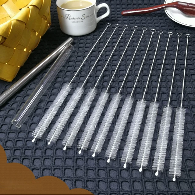 Alt view image 3 of 7 - Extra Long 12 inch, Extra Wide 12mm diam Straw Brushes for 40/30/20 oz Stanley Mug, Straw Cleaning Brush for Tubes, Water Cup, Extra Long Straw Brush Set 10 Pack