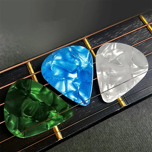 Alt view image 3 of 7 - 20 Pack Colorful Celluloid Guitar Picks Set, 4 Gauges 0.46mm 0.71mm 0.81mm 0.96mm Durable Guitar Plectrums, Ideal for Acoustic, Electric, Bass Guitars & Ukuleles Beginner Players