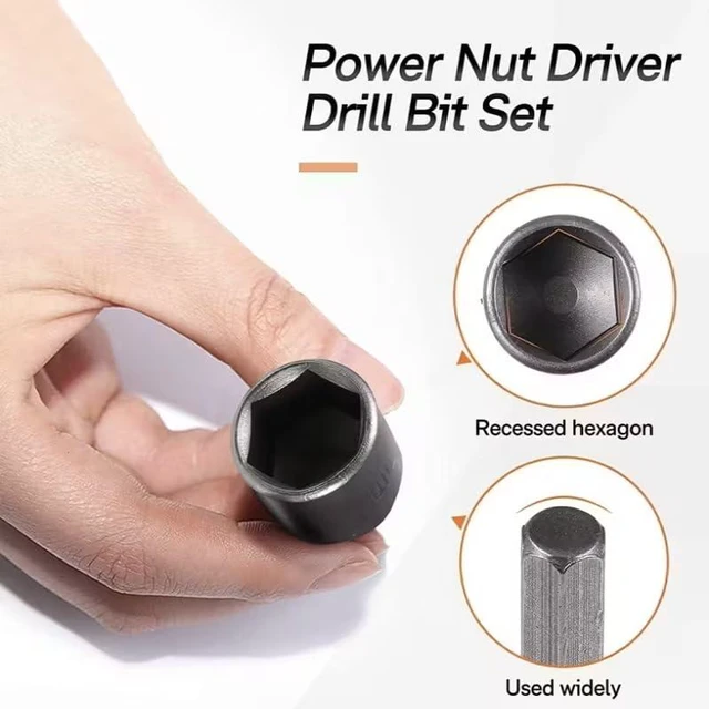 Alt view image 3 of 6 - 14 Piece Magnetic Nut Driver Set, 1/4 Hex Shank Impact Socket Drill Bit Set | Heavy Duty Alloy Steel Nut Driver Bits, Universal Drill Attachments for Impact Driver Electric Drill Metric SAE Size