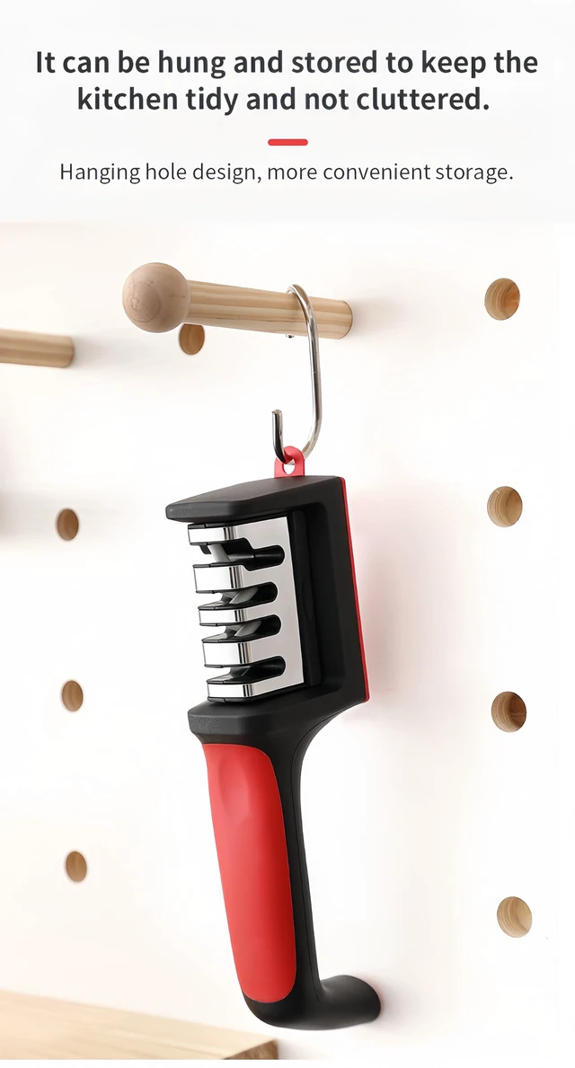 Alt view image 6 of 7 - 4-Stage Knife Sharpener, Kitchen Tool for Knives & Scissors | Works for Steel & Ceramic Blades, Supports Blade Repair, Restoration and Polishing