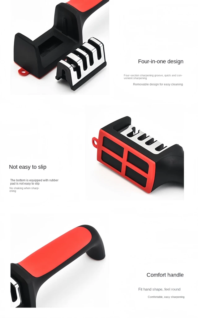 Alt view image 5 of 7 - 4-Stage Knife Sharpener, Kitchen Tool for Knives & Scissors | Works for Steel & Ceramic Blades, Supports Blade Repair, Restoration and Polishing