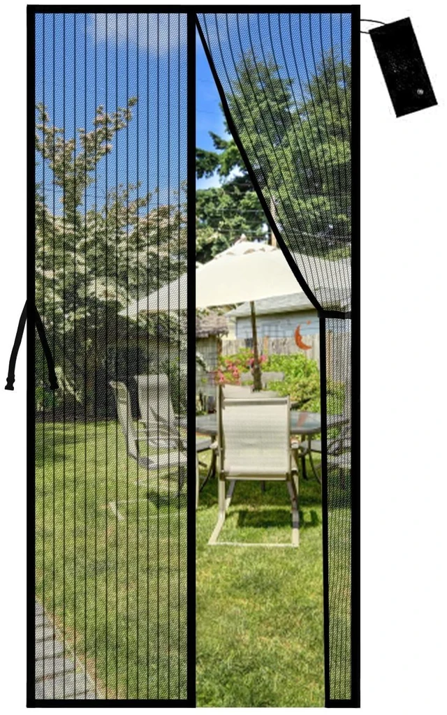 Main image of Magnetic Screen Door Mesh 38x83 Inch,Fit for Door Size:36x82 Inch | with Stay Open Buckles,Enhanced Screen Mesh,Heavy Duty Self-Sealing Mesh,Powerful Magnets,Full Frame Magic Tape