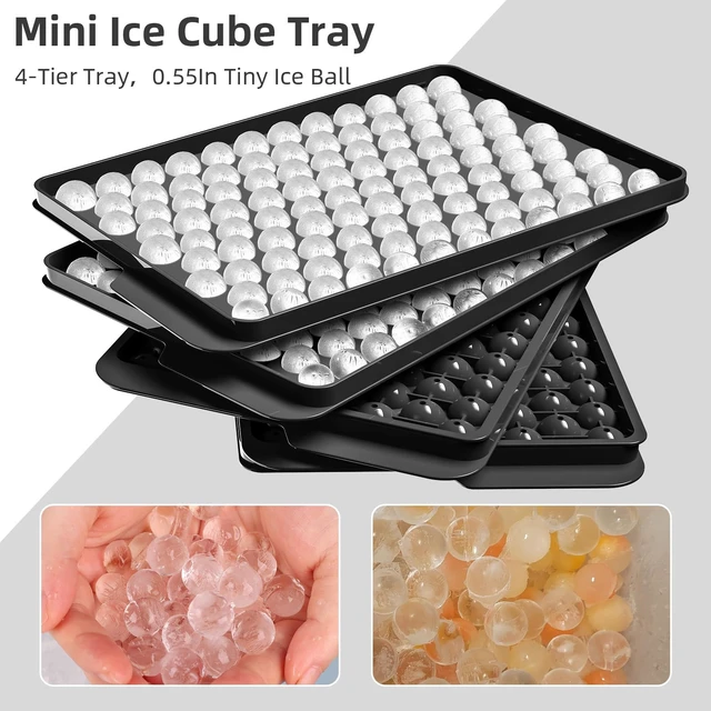 Alt view image 7 of 7 - Mini Ice Cube Trays for Freezer with Lid, 0.55" Pebble Ice | 2 Trays-Green, with Ice Box & Scoop. for Iced Coffee, Bottles, Juice & Everyday Drinks, Easy Twist Release, Stackable