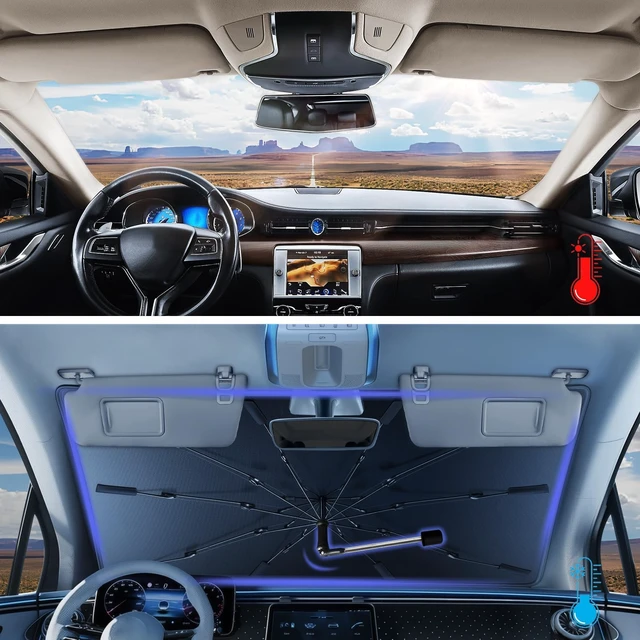 Alt view image 2 of 6 - Windshield Sunshade for H 2023-2025, Customized for 2023 2024 2025 Car Front Window Sun Shades, Automatic Car Sun Shield Accessories, Blocks UV Rays, Keeps Vehicle Cool