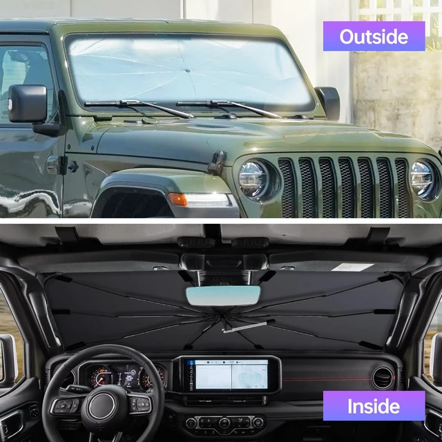Alt view image 4 of 6 - Windshield Sunshade for H 2023-2025, Customized for 2023 2024 2025 Car Front Window Sun Shades, Automatic Car Sun Shield Accessories, Blocks UV Rays, Keeps Vehicle Cool