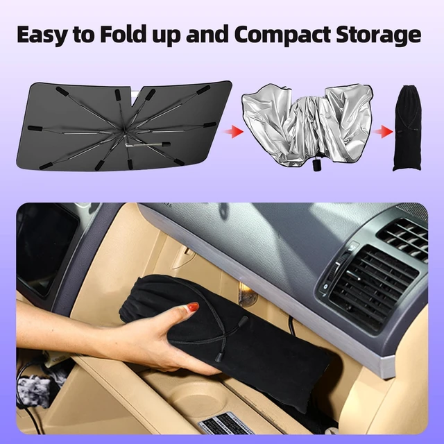 Alt view image 5 of 6 - Windshield Sunshade for H 2023-2025, Customized for 2023 2024 2025 Car Front Window Sun Shades, Automatic Car Sun Shield Accessories, Blocks UV Rays, Keeps Vehicle Cool