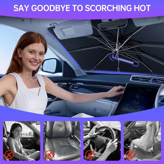 Alt view image 6 of 6 - Windshield Sunshade for H 2023-2025, Customized for 2023 2024 2025 Car Front Window Sun Shades, Automatic Car Sun Shield Accessories, Blocks UV Rays, Keeps Vehicle Cool