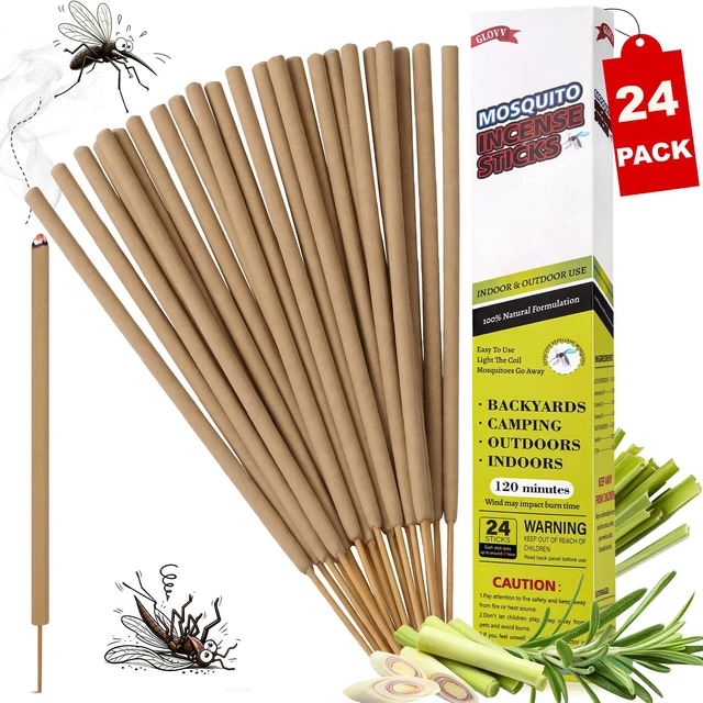 Main image of 24 Pcs Thick Mosquito Repellent Stick, Citronella Candles Outdoor for Patio | Natural Plant-Based Bug Insect Barrier for Hiking Travel | Camping Fishing Essentials | Provides Up to 12 Ft Coverage
