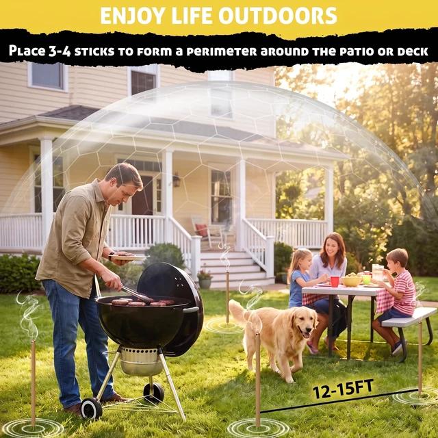 Alt view image 6 of 7 - 24 Pcs Thick Mosquito Repellent Stick, Citronella Candles Outdoor for Patio | Natural Plant-Based Bug Insect Barrier for Hiking Travel | Camping Fishing Essentials | Provides Up to 12 Ft Coverage