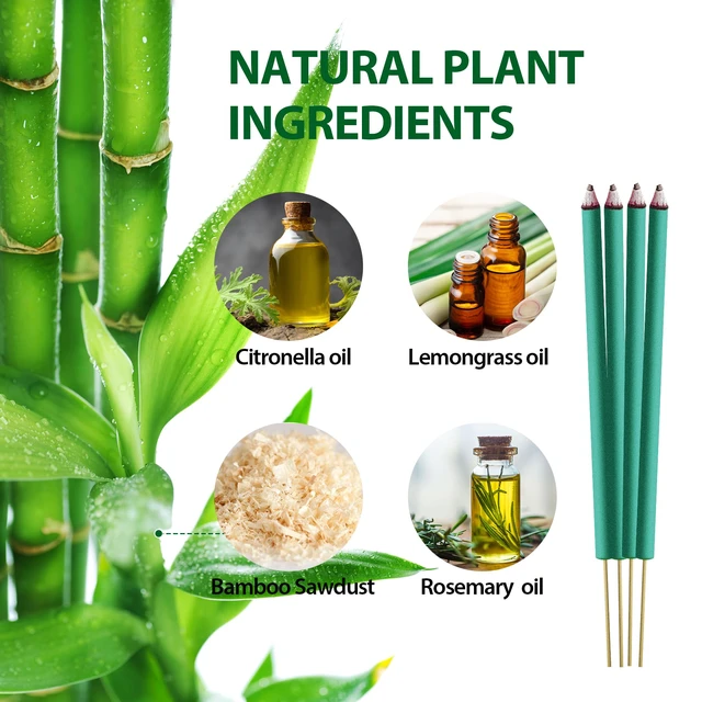 Alt view image 2 of 6 - Mosquito Repellent Incense Sticks with Citronella Oil, 24 Count | Extra Thick, Plant-Based Formula for Outdoor Patio, Backyard Gathering & Camping, Up to 2.5-Hour to Help Deter Flying Insects