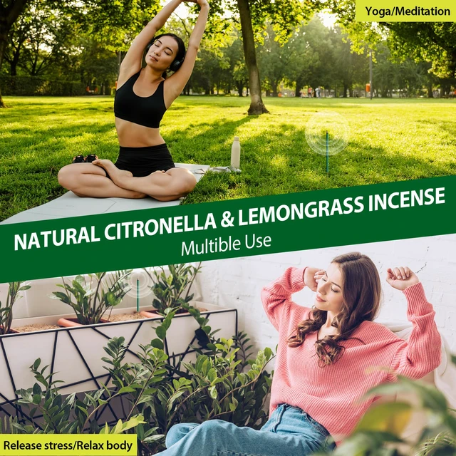 Alt view image 5 of 6 - Mosquito Repellent Incense Sticks with Citronella Oil, 24 Count | Extra Thick, Plant-Based Formula for Outdoor Patio, Backyard Gathering & Camping, Up to 2.5-Hour to Help Deter Flying Insects