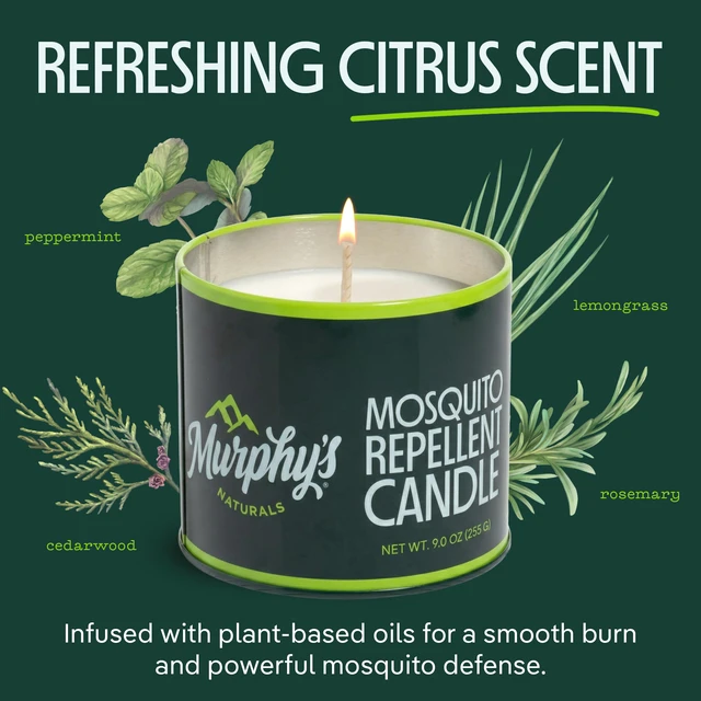 Alt view image 3 of 7 - Citronella Mosquito Repellent Candles, 9 oz (Pack of 2) | Soy & beeswax blend with rosemary, peppermint, citronella & lemongrass oils; 30-hour burn for patios & outdoor spaces