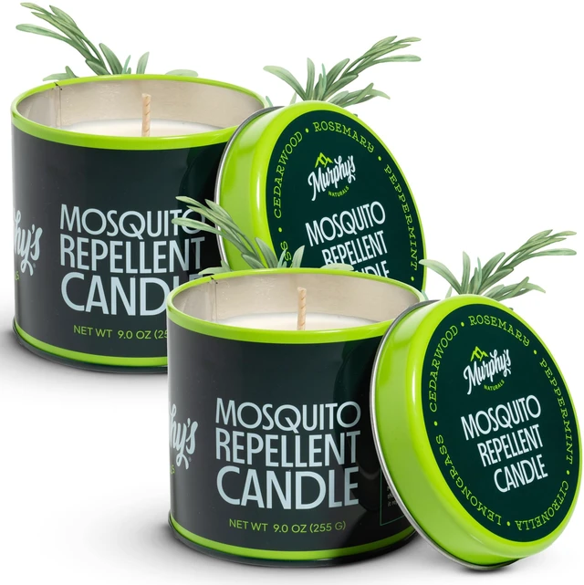 Main image of Citronella Mosquito Repellent Candles, 9 oz (Pack of 2) | Soy & beeswax blend with rosemary, peppermint, citronella & lemongrass oils; 30-hour burn for patios & outdoor spaces