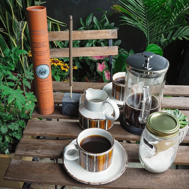 Alt view image 3 of 6 - Mosquito Sticks and Holder | Mosquito Repellent Sticks 14 Pack and Holder | Repels Mosquitoes & Flies | Long Lasting | Spiced Coffee Scent