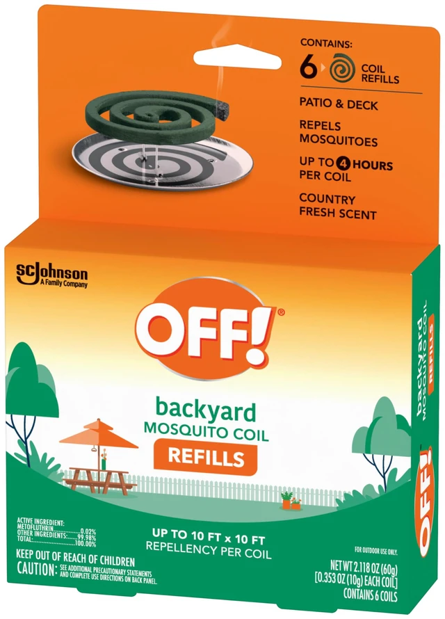 Alt view image 4 of 7 - Backyard Mosquito Coil Refills Repels Mosquitoes for Patio and Deck Outdoor Use Up to 4 Hours per Coil 6 Count (Pack of 2)