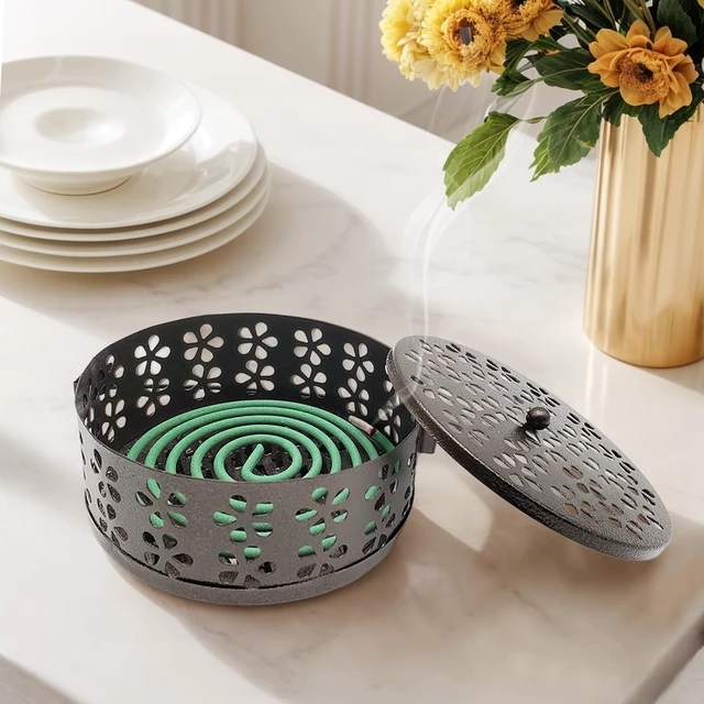 Alt view image 4 of 7 - Large Citronella Incense coils and Coil Incense Holder, Made from Natural Plants, Suitable for Outdoor, Living Room, Terrace use (24 Coils and 1 Coil Incense Holder)
