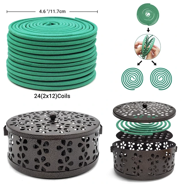 Alt view image 6 of 7 - Large Citronella Incense coils and Coil Incense Holder, Made from Natural Plants, Suitable for Outdoor, Living Room, Terrace use (24 Coils and 1 Coil Incense Holder)