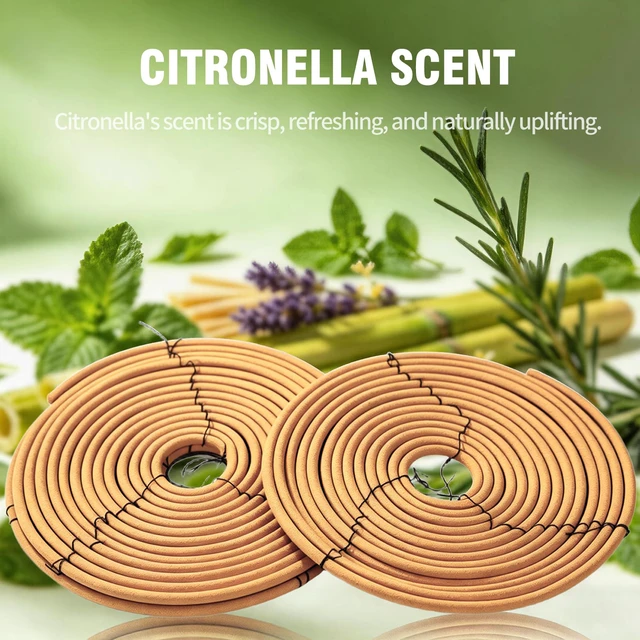 Alt view image 2 of 7 - Large Hanging Citronella Coils, Lemongrass Incense Coils 2 Pack | Suitable for Backyard Camping Fishing Patio, 36H Long Lasting Thick Coil Outdoor Fragrance for Large Open Areas, 13x13 Inch