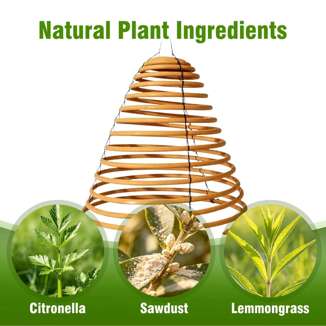 Alt view image 4 of 7 - Large Hanging Citronella Coils, Lemongrass Incense Coils 2 Pack | Suitable for Backyard Camping Fishing Patio, 36H Long Lasting Thick Coil Outdoor Fragrance for Large Open Areas, 13x13 Inch