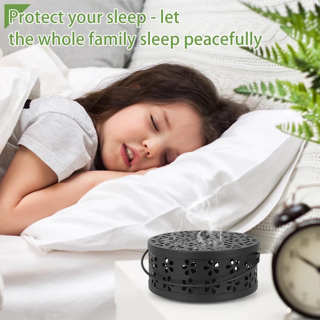 Alt view image 4 of 7 - 2 Pack Portable Iron Mosquito Coil Holder with Handle, Black | Round Heat-Resistant Incense Holder, Practical for Home, Offic and Outdoor Use
