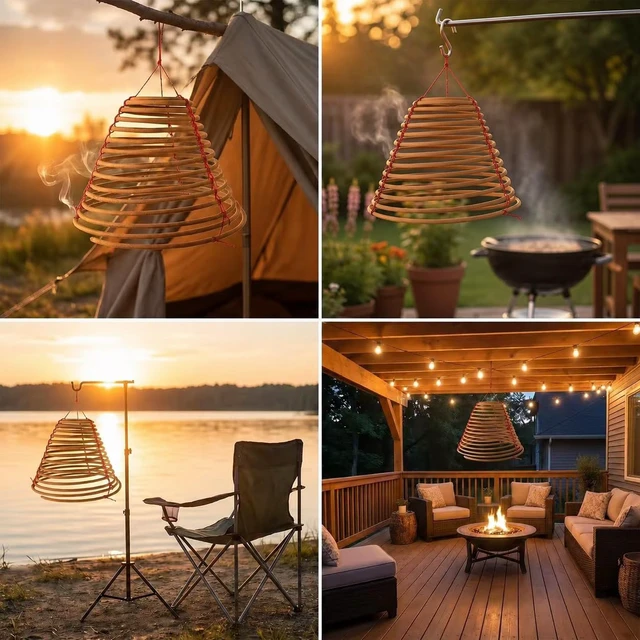 Alt view image 7 of 7 - Hanging Citronella Incense Coil - Long Lasting 36 Hours Burn,5 Pack (7") | Citronella Coil Outdoor for Patio, Backyard and Camping