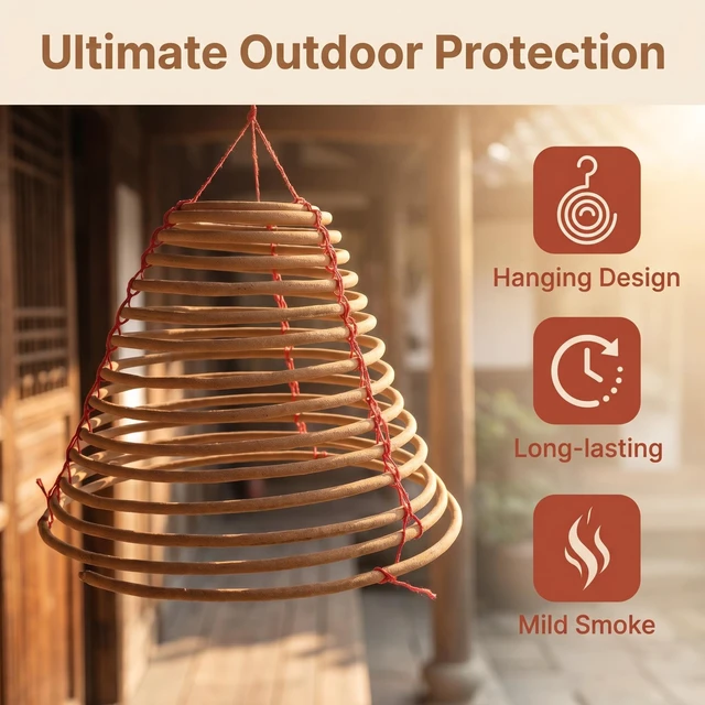 Alt view image 4 of 7 - Hanging Citronella Incense Coil - Long Lasting 36 Hours Burn,5 Pack (7") | Citronella Coil Outdoor for Patio, Backyard and Camping