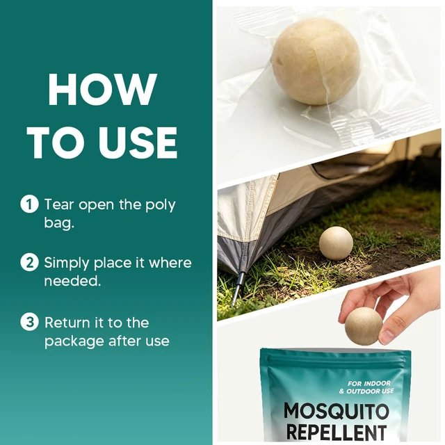 Alt view image 3 of 7 - Mosquito Repellent Outdoor Patio, Mosquito Repellent Indoor 8P | Mosquito Repellent Balls, Mosquito Repellent for Room, Mosquito Deterrent for Yard, Covers 120 Sq Ft, 60 Days Protection