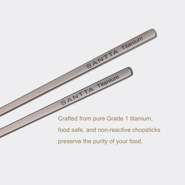 Alt view image 2 of 5 - Titanium Chopsticks with Portable Carrying Case | Reusable Travel Chopsticks - Lightweight To-go Cutlery | 2 Paris