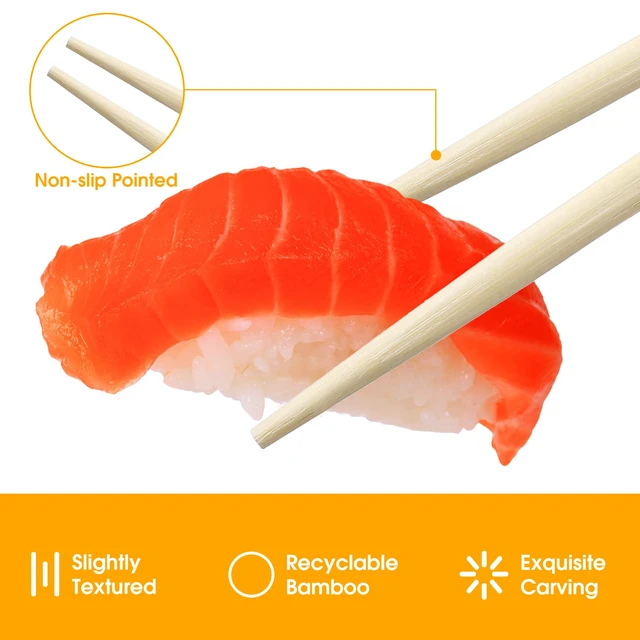 Alt view image 6 of 7 - 300 Pairs Disposable Chopsticks Bamboo Wooden Chopsticks Cooking Chopsticks Long Japanese Chinese Korean Individually Wrapped Connected Chopsticks with Paper Sleeve for Sushi Asian Dishes, 8.27 Inch