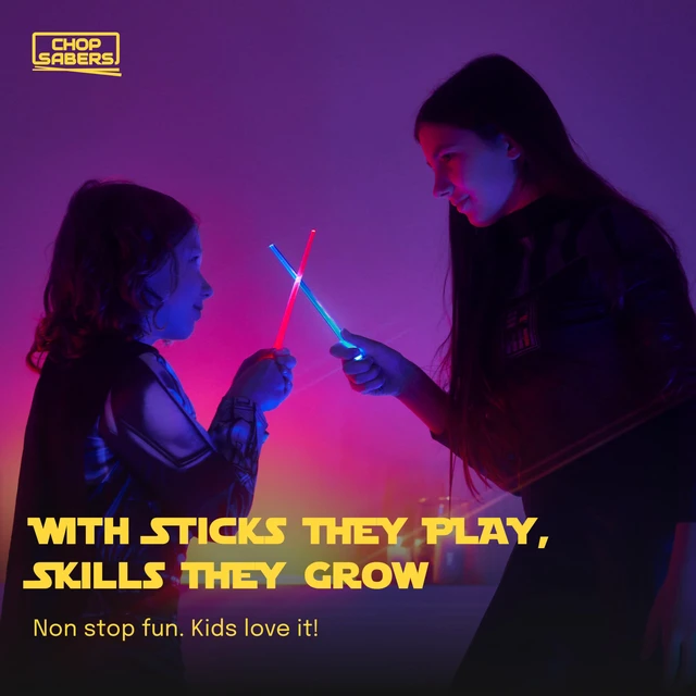 Alt view image 7 of 7 - Lightsaber Light Up, Star War Chopsticks Light Up, Mini Lightsaber, Fun Chop, Cool Chopstick, Light Saber Chopstick, Led Chop sticks, 4 PAIRS, Blue Red Green Purple, Groove Tips