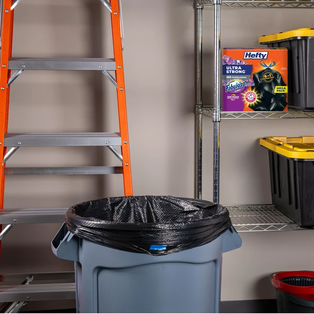 Alt view image 2 of 7 - Ultra Strong 30 Gal Large Trash Bags, Black, Fabuloso Lavender, 50ct | 30G Large Black Trash Bags with Drawstrings, Resists Leaks, Punctures, Tears, Continuous Odor Control, Multipurpose Uses