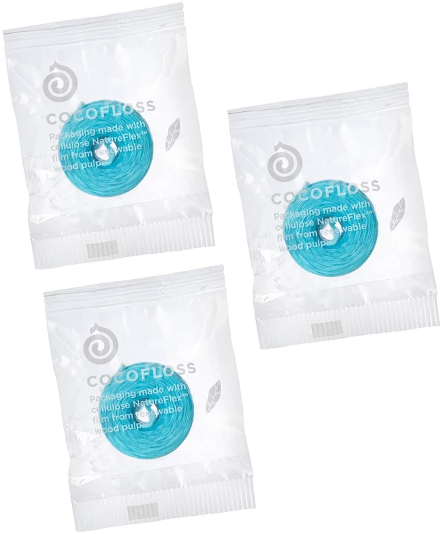 Main image of Cocofloss Woven Dental Floss Refill by COCOLAB, Mint Scent, 3-Pack | Dentist-designed, 500+ interwoven fibers, coconut oil infused, cruelty-free & vegan, adults & kids daily oral care