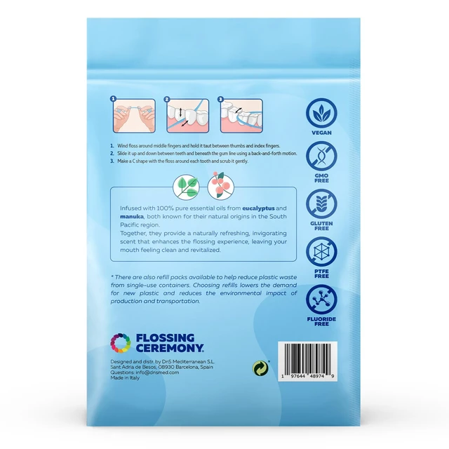 Alt view image 2 of 6 - | Expanding Woven Dental Floss | Smart-Weave Floss | Vegan | Natural | Non-Toxic & PFAS Free | Eucalyptus & Manuka | Hilo Dental para Dientes | 55 Yards x 6 Units
