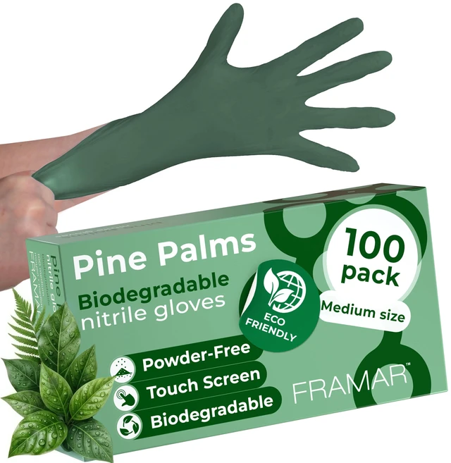 Main image of Green Gloves Disposable Latex Free, Heavy Duty Nitrile Gloves Medium | Disposable For Hair Dye, Cooking Glove Medium Nitrile Tattoo Glove, Guantes Desechables, Biodegradable, 100