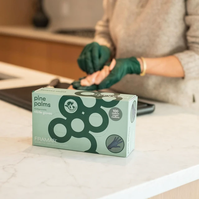 Alt view image 5 of 7 - Green Gloves Disposable Latex Free, Heavy Duty Nitrile Gloves Medium | Disposable For Hair Dye, Cooking Glove Medium Nitrile Tattoo Glove, Guantes Desechables, Biodegradable, 100