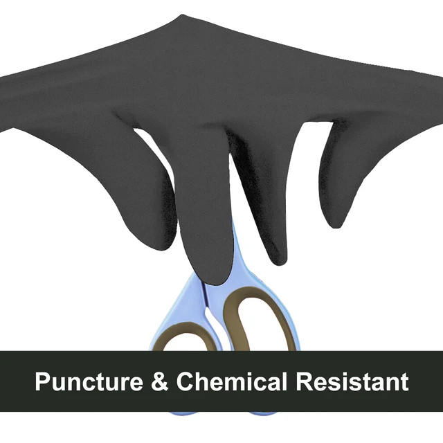 Alt view image 6 of 7 - Black Nitrile Gloves 5 Mil Disposable for Food Service, Cooking, Professional Cleaning, Size XL, Box of 100