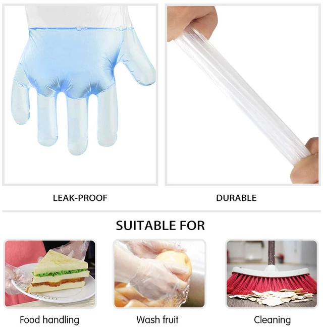 Alt view image 3 of 7 - Disposable Gloves, 1000 Pcs Plastic Gloves for Kitchen Cooking Cleaning Food Handling