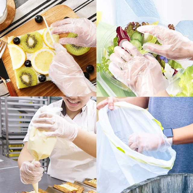 Alt view image 6 of 7 - Disposable Gloves, 1000 Pcs Plastic Gloves for Kitchen Cooking Cleaning Food Handling