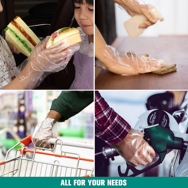 Alt view image 4 of 7 - Disposable Gloves, 1000 Pcs Plastic Gloves for Kitchen Cooking Cleaning Food Handling