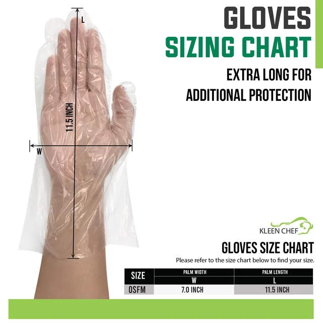 Alt view image 3 of 7 - Disposable Food Handling Long Cuff Poly Gloves | One Size Fits Most, 525 per Box (2 Boxes)