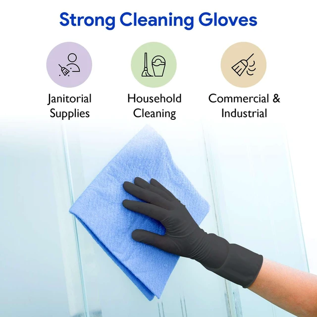 Alt view image 4 of 6 - Black Nitrile Disposable Gloves Large | 200-Pack | Latex-Free for Medical, Surgical, Cleaning, Food Prep, Cooking, Tattoo