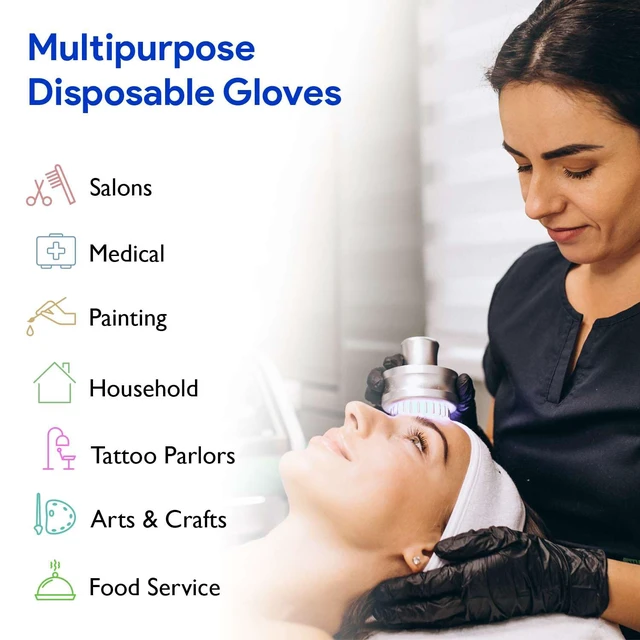 Alt view image 6 of 6 - Black Nitrile Disposable Gloves Large | 200-Pack | Latex-Free for Medical, Surgical, Cleaning, Food Prep, Cooking, Tattoo