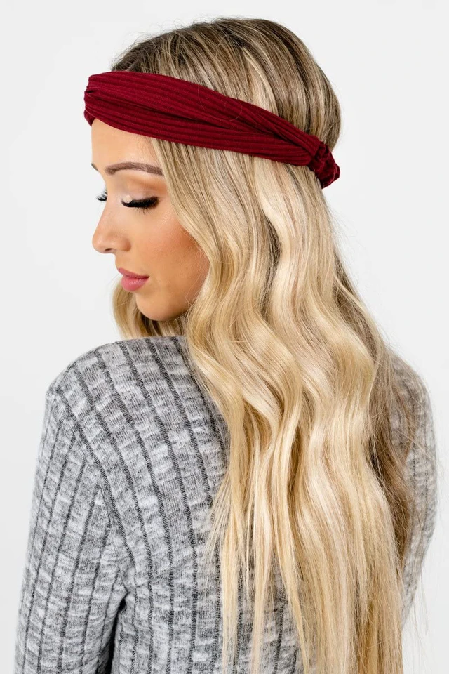 Alt view image 6 of 7 - Hairband for Women's Hair, 8pcs Elastic Headbands for Women, Solid Color, Ribbed Knitting, Soft, Non-slip, Stretchy, Breathable, Suitable for Any Occasions, Hair Styling Accessories