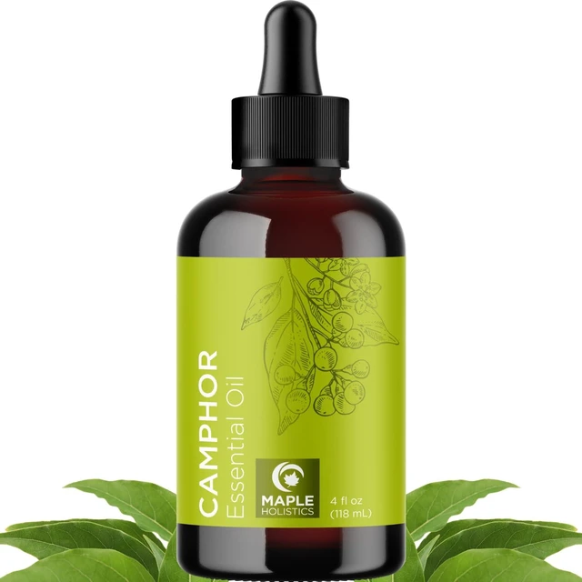 Main image of Pure Undiluted Camphor Essential Oil - 100% Pure Camphor Oil for Aromatherapy and Beauty DIYs Great for Soothing Skin and Clearing Chest - Outdoor Diffuser Oil for Patios and Porches (4 Fl Oz)