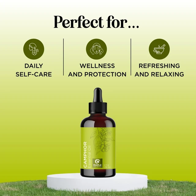 Alt view image 3 of 7 - Pure Undiluted Camphor Essential Oil - 100% Pure Camphor Oil for Aromatherapy and Beauty DIYs Great for Soothing Skin and Clearing Chest - Outdoor Diffuser Oil for Patios and Porches (4 Fl Oz)
