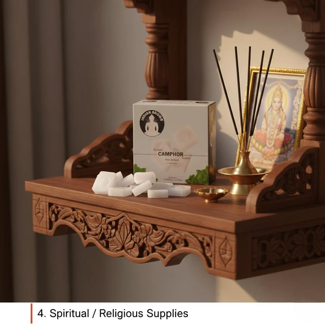 Alt view image 5 of 7 - Refined Camphor Blocks 454g Natural Alcanfor Tablets for Puja, Havan & Temple Use